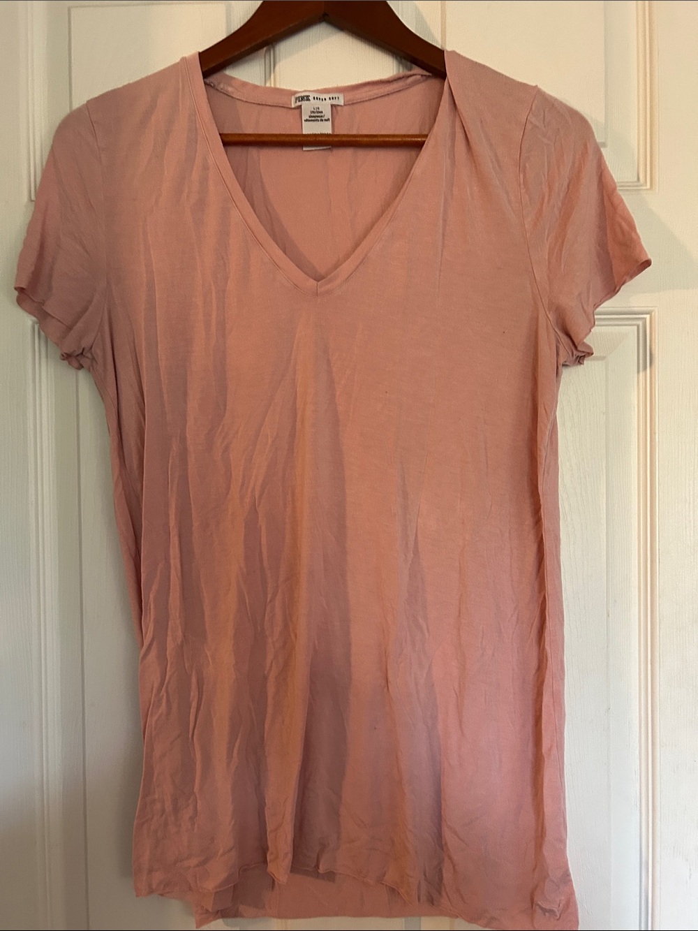 PINK Victoria's Secret Soft Pink V-Neck Short Sleeve Tee